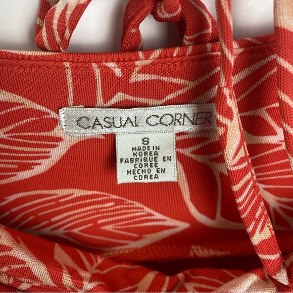 Casual Corner Y2K Tropical Coral Strapless Jersey Dress Small INV268 - Picture 7 of 7